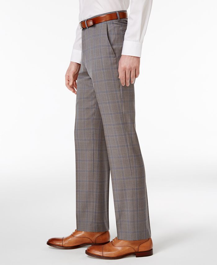 Ryan Seacrest Distinction Men's SlimFit Gray Plaid Pants, Created for