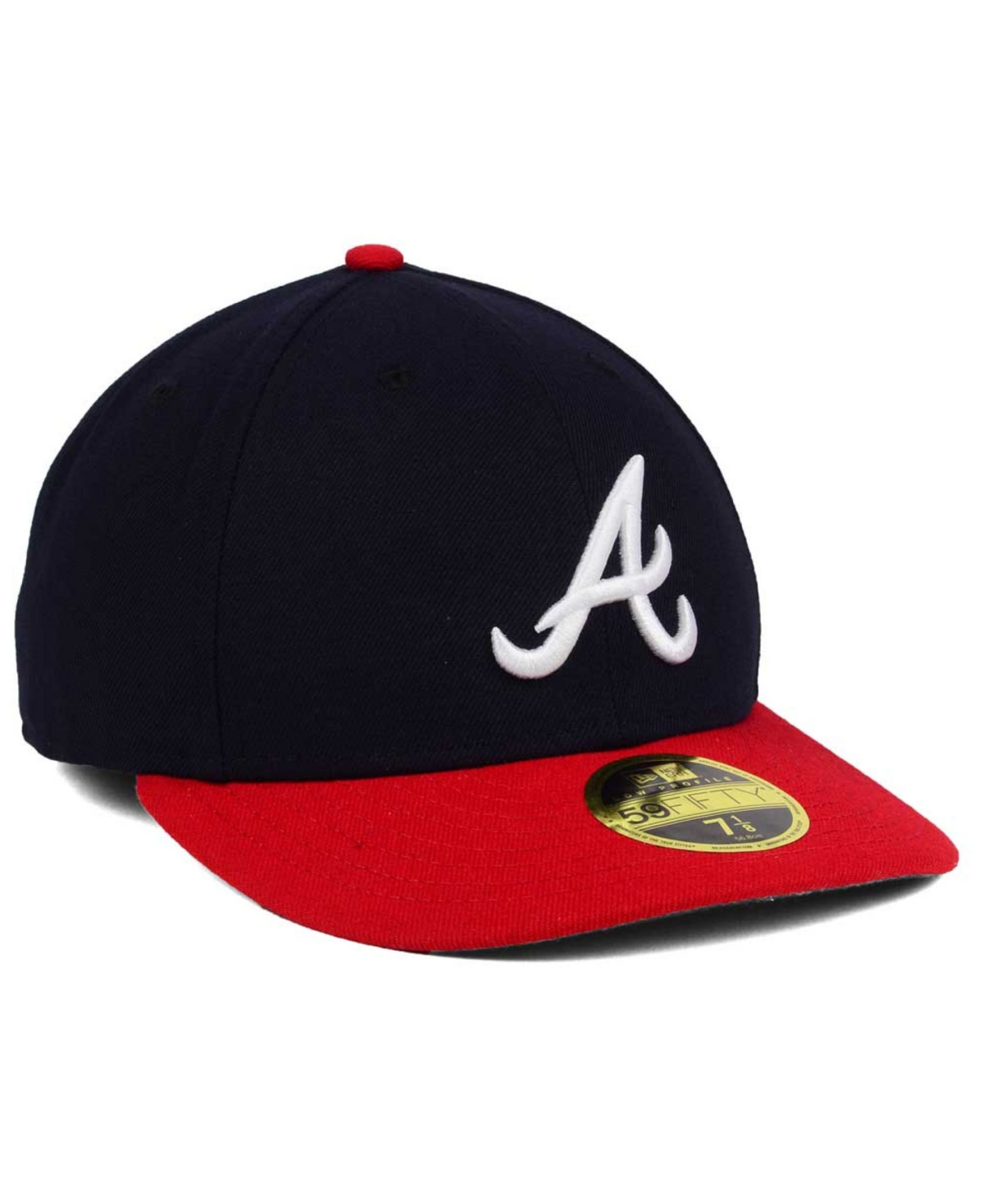 New Era Atlanta Braves Low Profile Ac Performance 59fifty Cap In Navy,red
