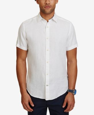 Nautica Men's Classic-Fit Linen Short-Sleeve Shirt & Reviews - Casual ...