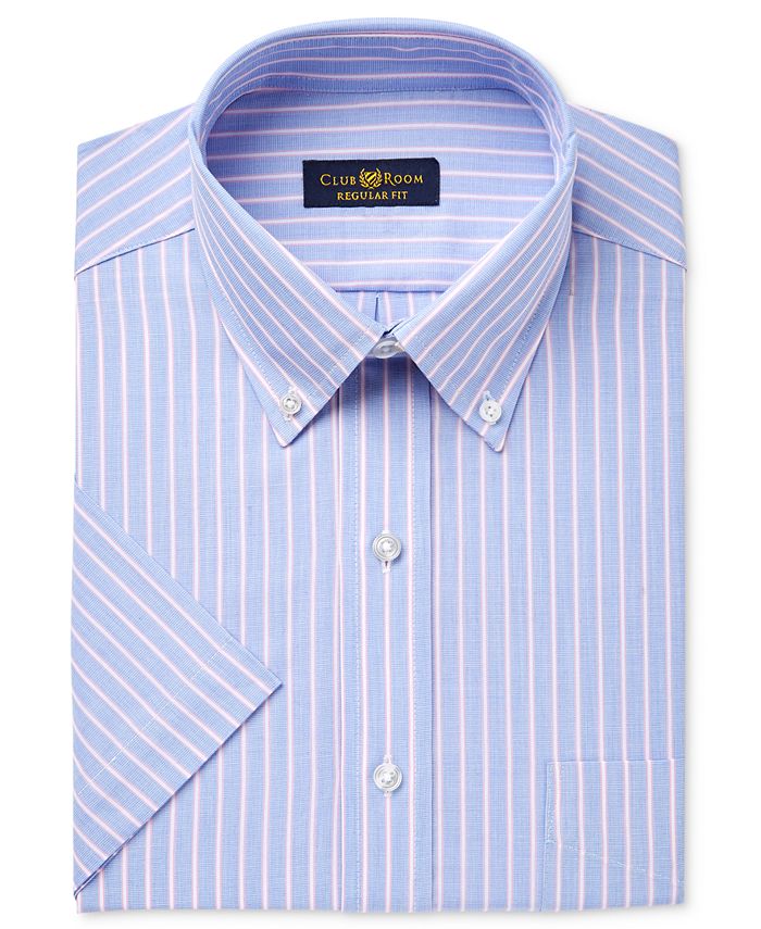 Club Room Men's Classic-Fit Wrinkle-Resistant Striped Cotton Short ...