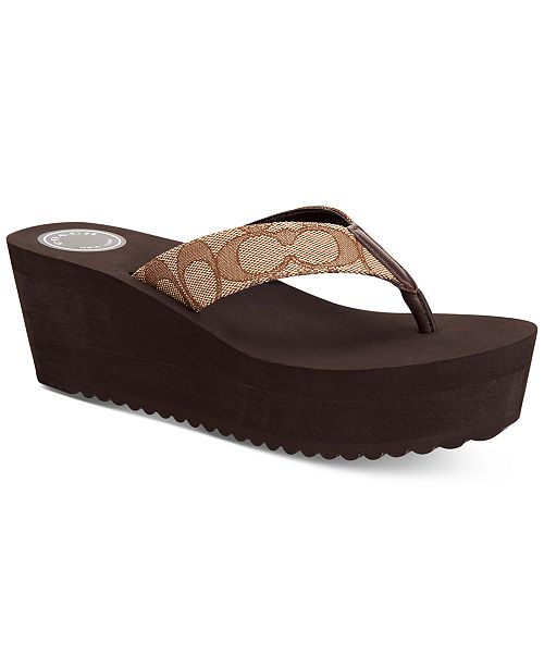 COACH Jen Wedge Thong Sandals - Sandals & Flip Flops - Shoes - Macy's