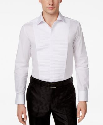 Tallia - Men's Slim-Fit Solid White Woven Tuxedo Shirt