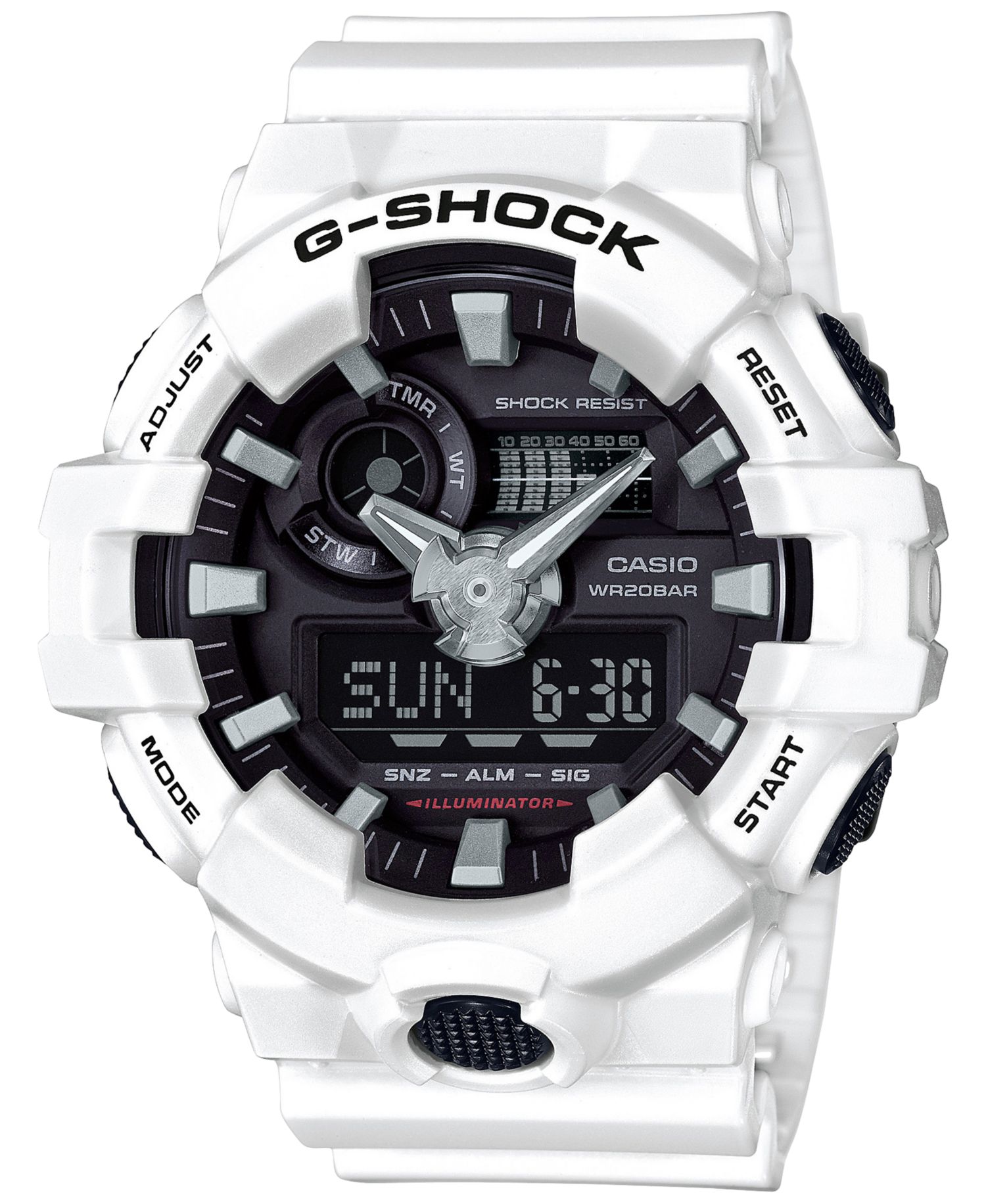 Men's Analog-Digital White Resin Strap Watch 54mm GA700-7A
