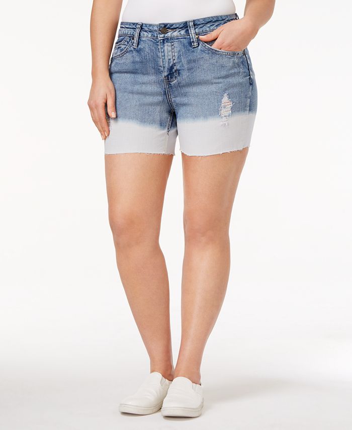 Rampage Trendy Plus Size DipDyed Denim Shorts Macy's