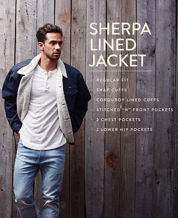 Wrangler Men's Western Jean Jacket with Faux-Sherpa Lining & Reviews -  Coats & Jackets - Men - Macy's