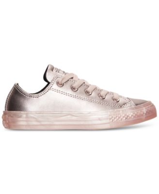 Converse Big Girls' Chuck Taylor Ox Metallic Leather Casual Sneakers from Finish Line