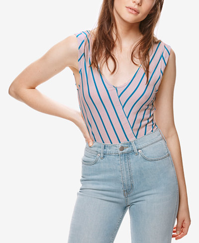 Free People Memphis Striped V-Neck Top