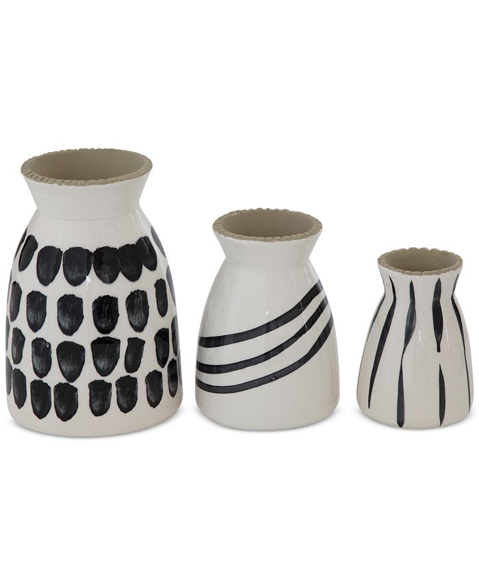 3R Studio Set of 3 Stoneware Vases Macy's