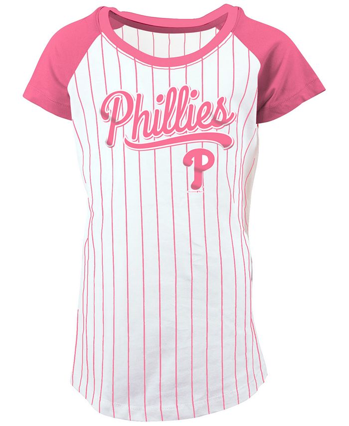 MLB Girls' Philadelphia Phillies Screen Print Baseball Jersey, Pink