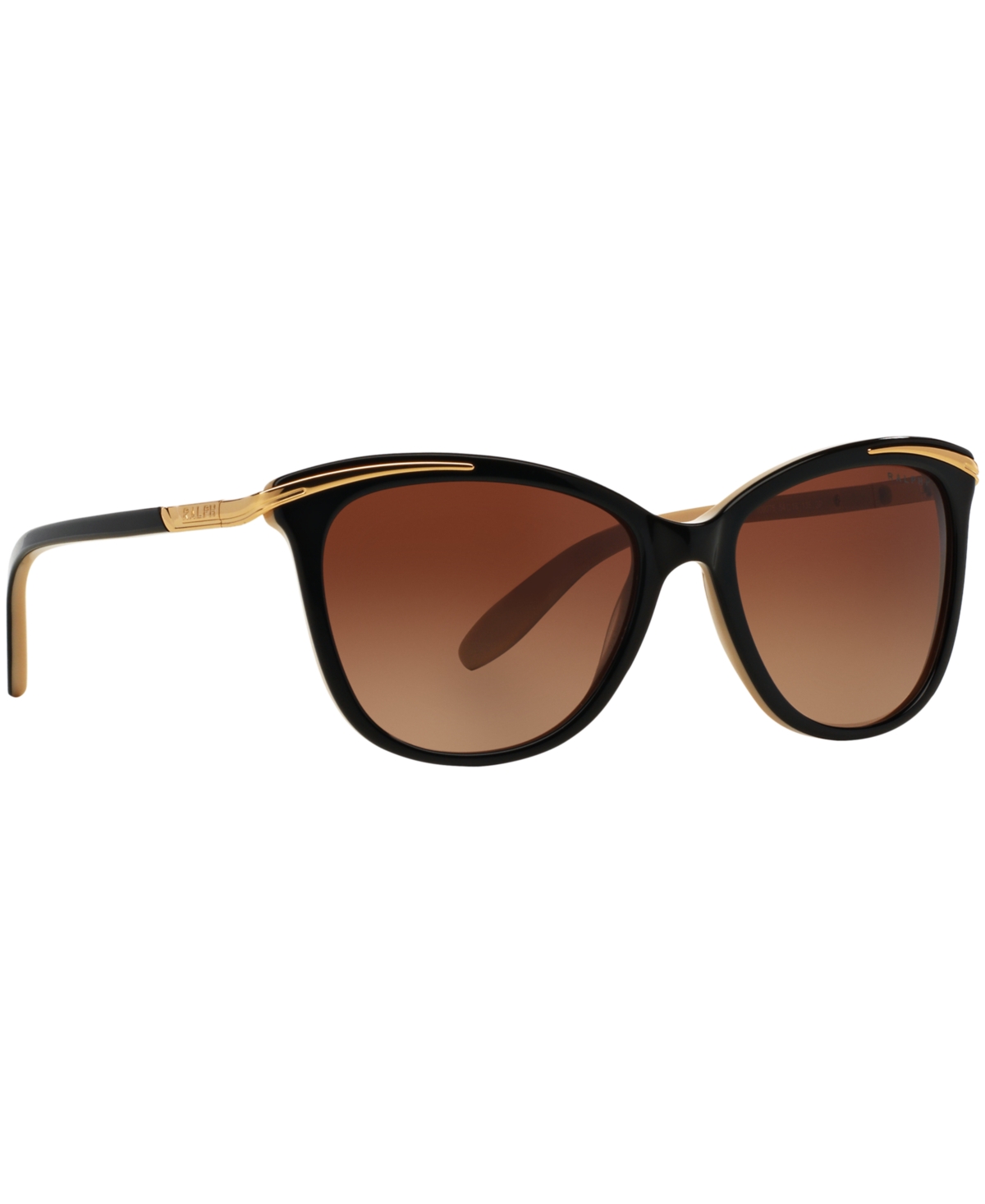 Shop Ralph By Ralph Lauren Ralph Lauren Polarized Sunglasses , Ra5203 In Black Tan,brown Gradient Polar