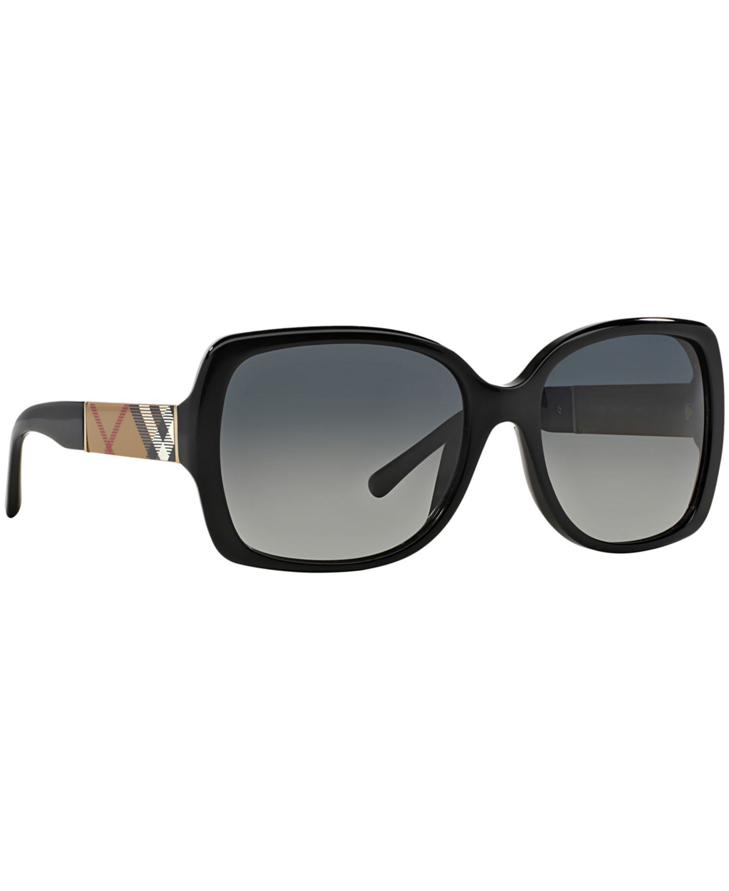 Женские солнцезащитные очки Burberry Polarized Sunglasses, BE4160P, цвет: Чёрный / Серый градиентный — фото 3