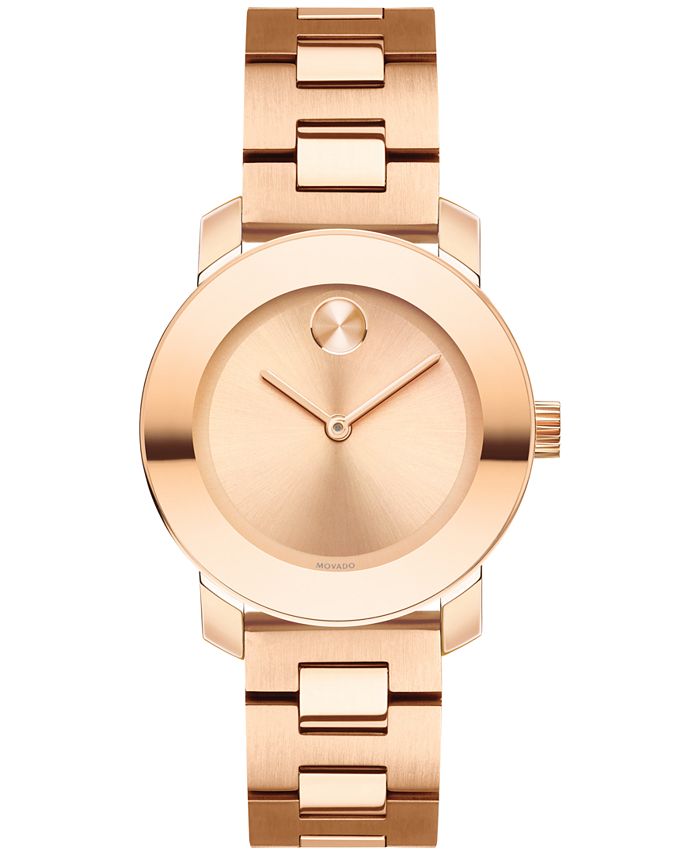 Movado Women s Swiss BOLD Rose Gold Tone Stainless Steel Bracelet