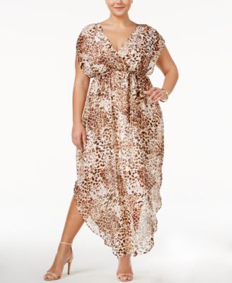 plus size leopard print maxi dress