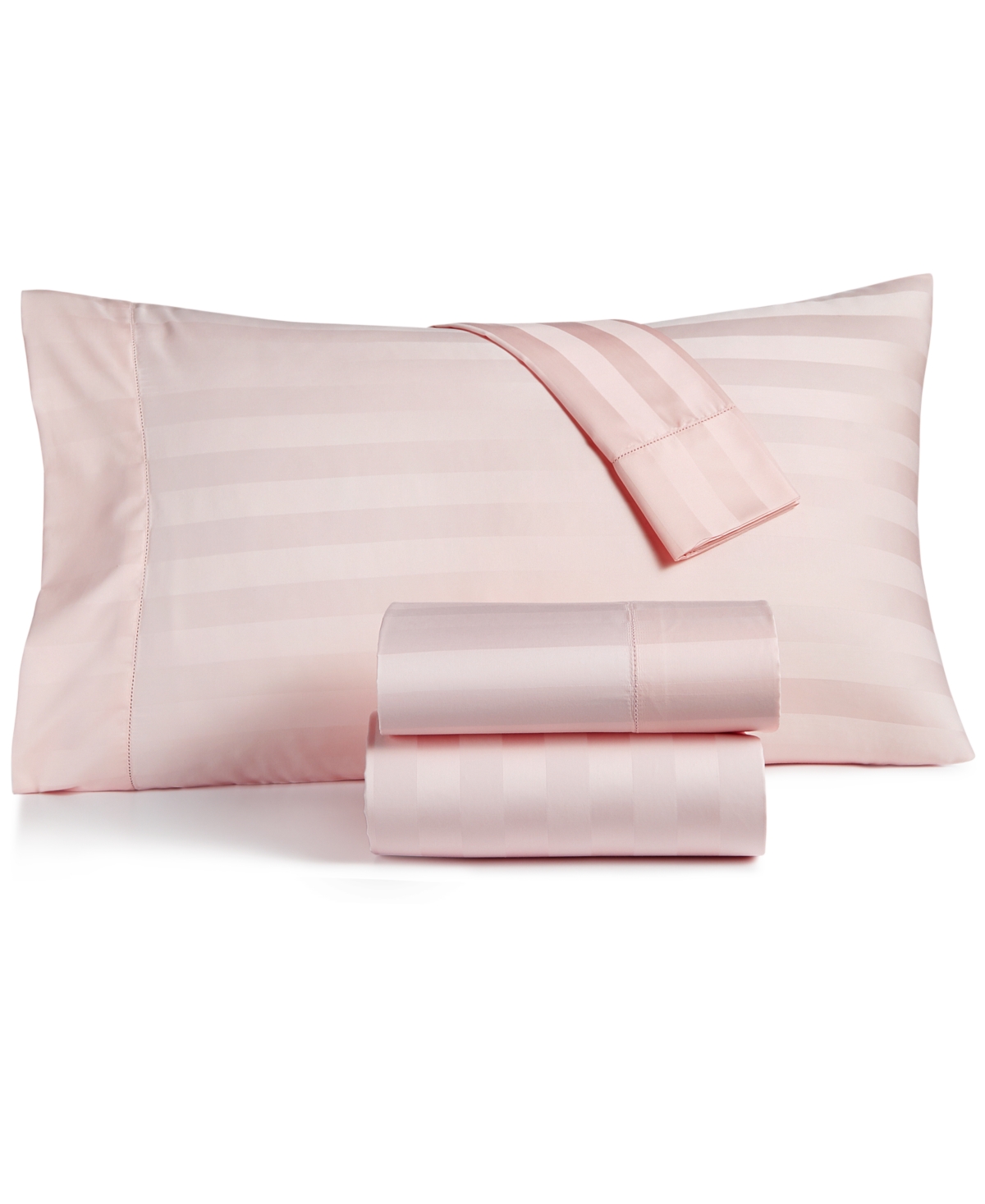 Charter Club 1.5" Stripe 550 Thread Count 100% Cotton 4-pc. Sheet Set, Queen, Exclusively At Macy's In Cotton Candy