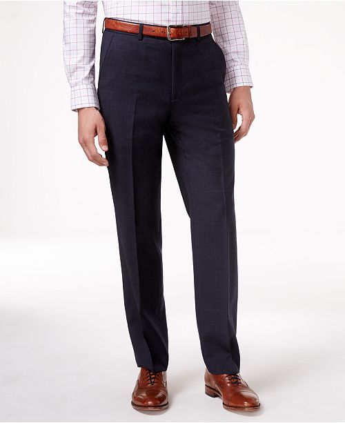 Lauren Ralph Lauren Navy Plaid Ultraflex Dress Pants & Reviews - Pants ...