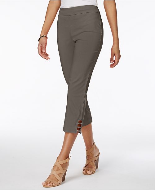 Jm Collection Petite Lattice Hem Capri Pants Created For Macy S