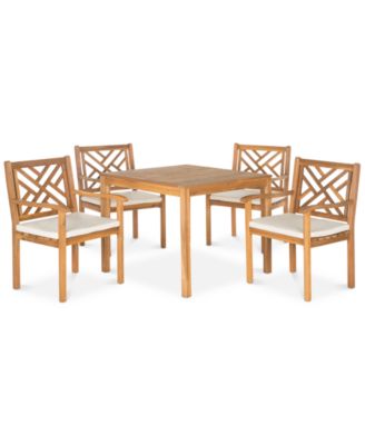 safavieh chante 5 piece outdoor contemporary dining set with cushion