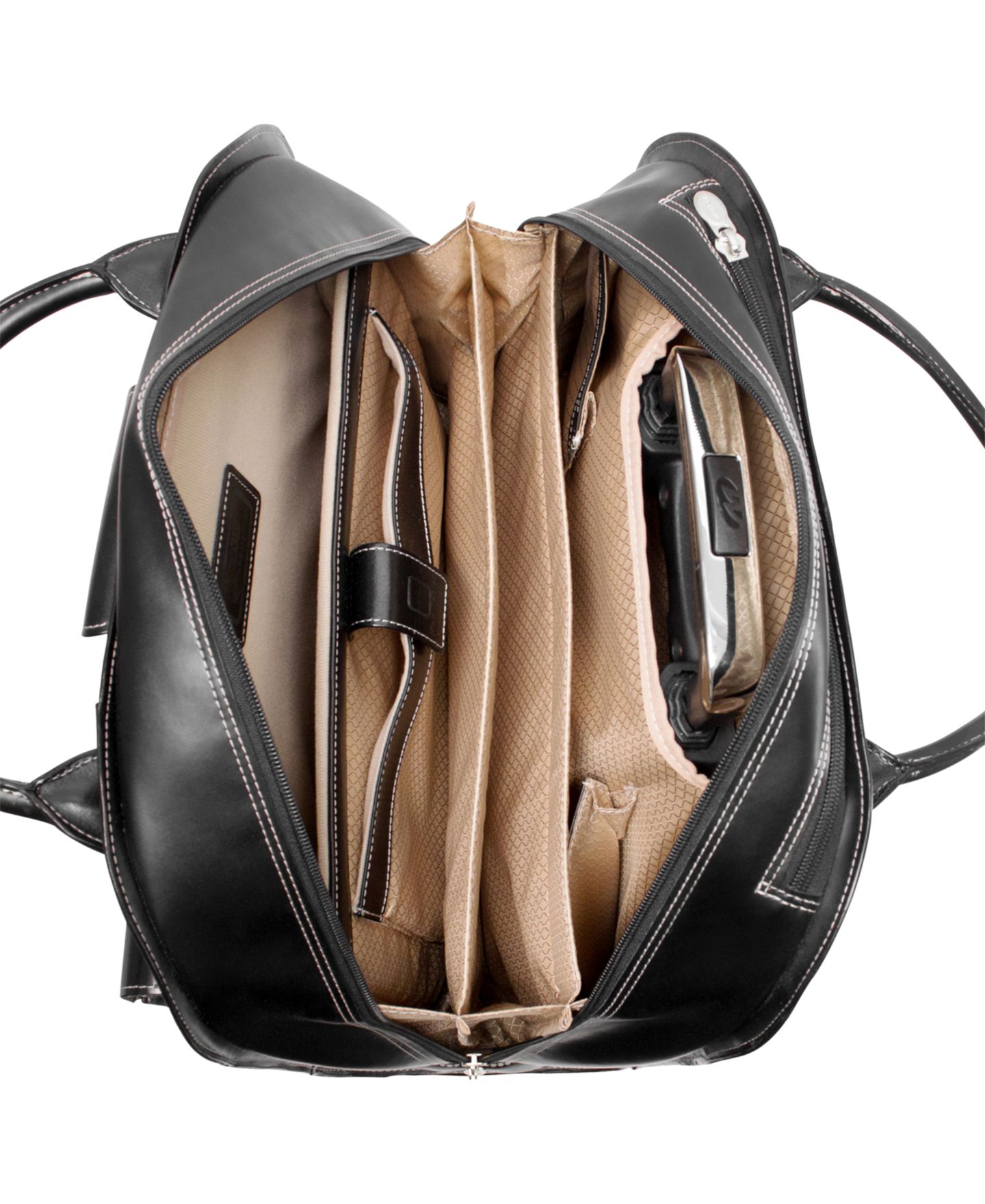 Сумка McKlein Edgebrook Leather Wheeled Laptop Briefcase, цвет: Чёрный — фото 4