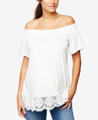 A Pea in the Pod Maternity Off-the-Shoulder Top