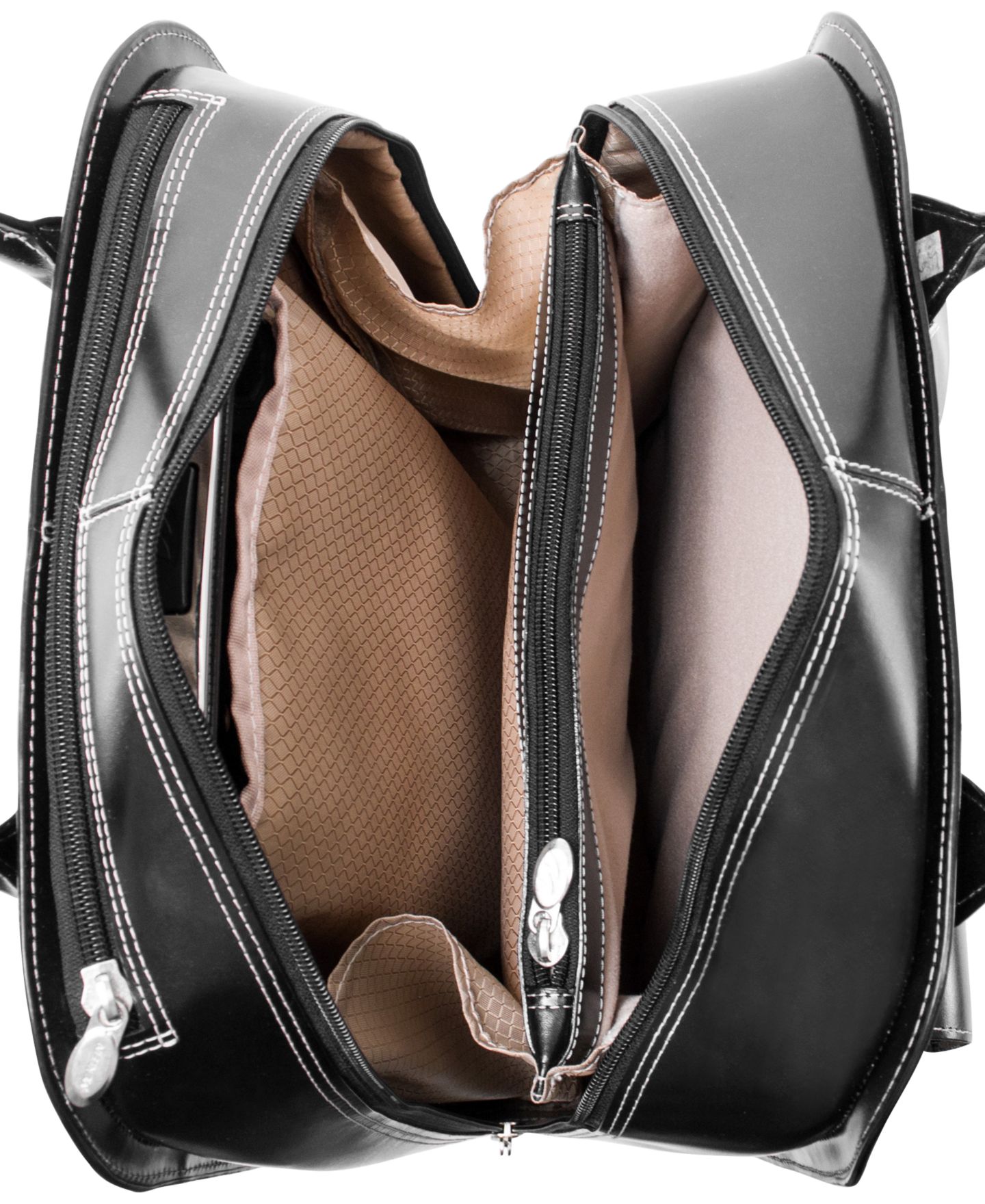Сумка McKlein Uptown Leather Wheeled Laptop Briefcase, цвет: Чёрный — фото 9
