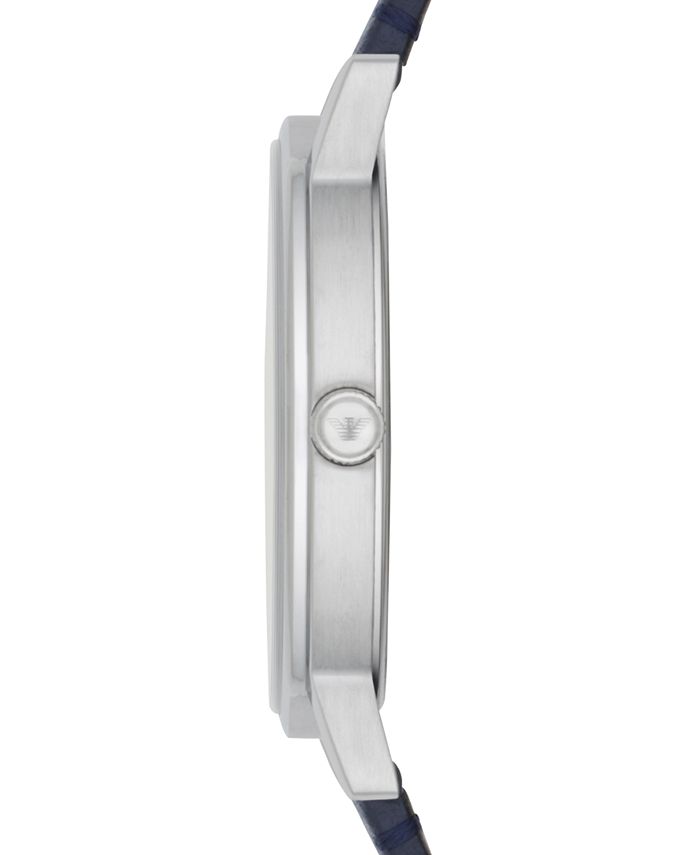 Emporio Armani Kappa Quartz Blue Dial Blue Leather Strap Watch For Women - AR11012