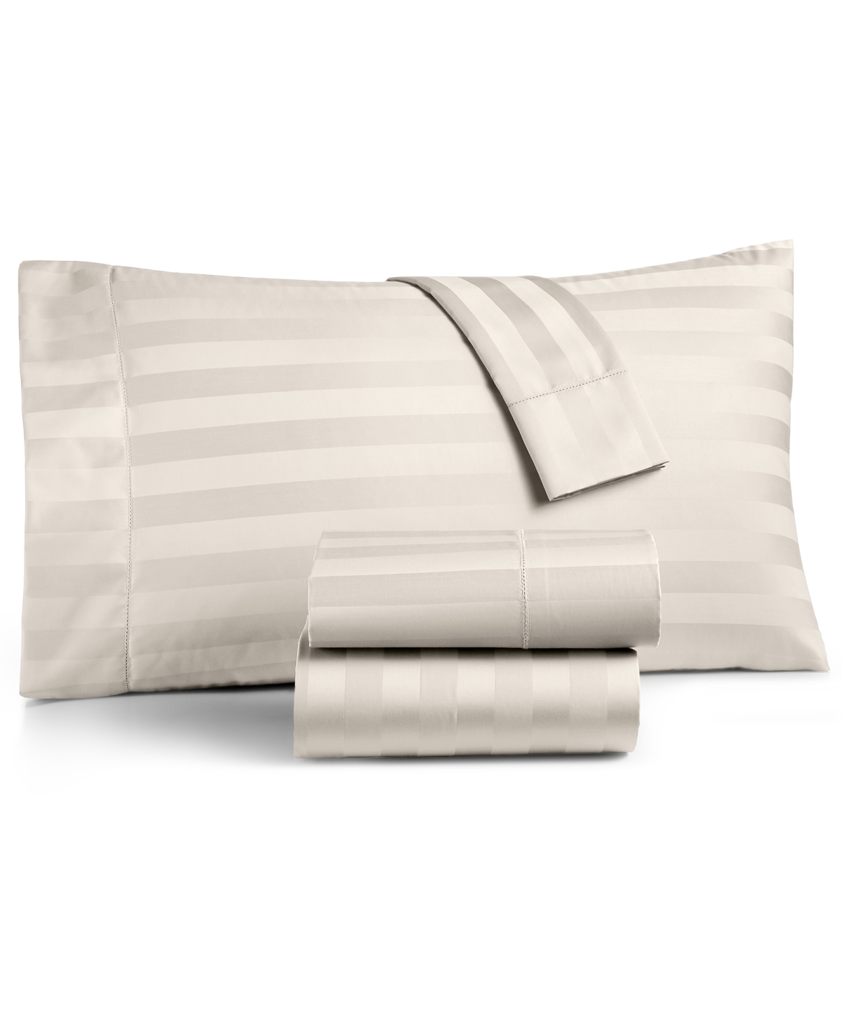 Shop Charter Club Damask 1.5" Stripe 550 Thread Count 100% Cotton 18" Fitted Sheet, King, Created For Macy's In Neo Natural