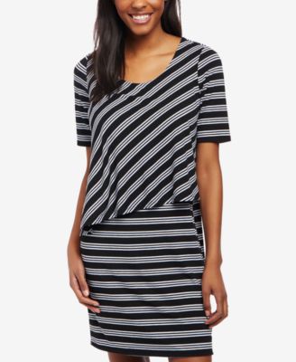 Motherhood Maternity - Maternity Striped Nursing Dress