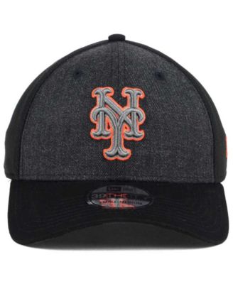 New Era New York Mets Black Heathered 39THIRTY Cap - Macy's