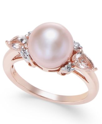 Pink Cultured Freshwater Pearl (9mm), Morganite&nbsp;(3...