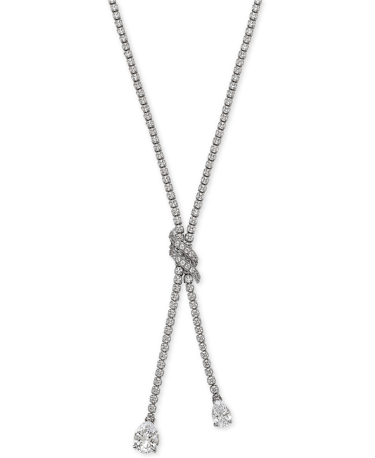 Arabella Cubic Zirconia Lariat Necklace in Sterling Silver