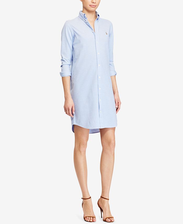 Polo Ralph Lauren Knit Oxford Cotton Shirtdress & Reviews - Dresses - Women  - Macy's