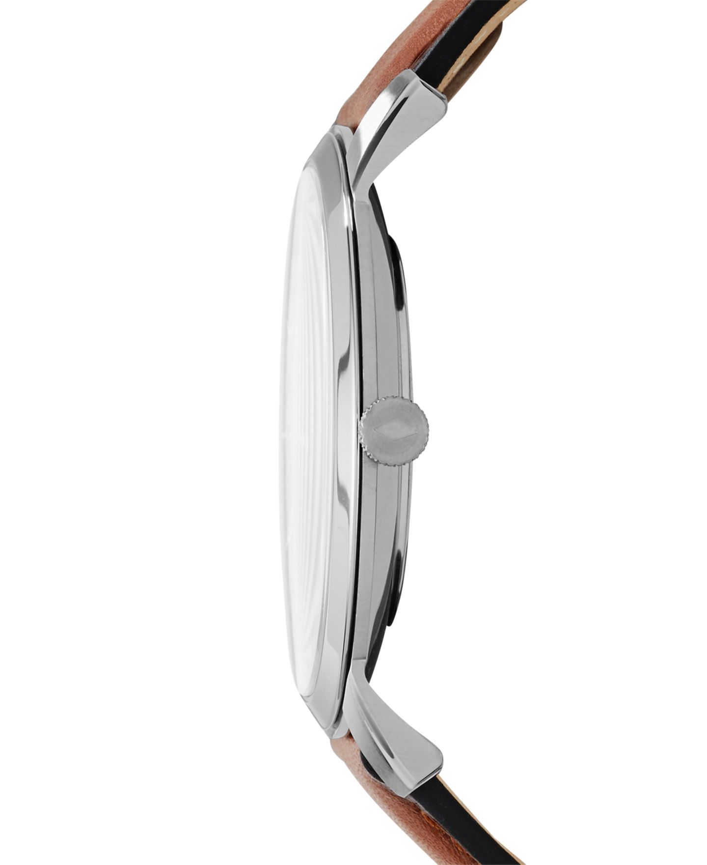 Мужские часы Fossil The Minimalist Brown Leather Strap Watch 44mm, цвет: Коричневый / Синий — фото 5