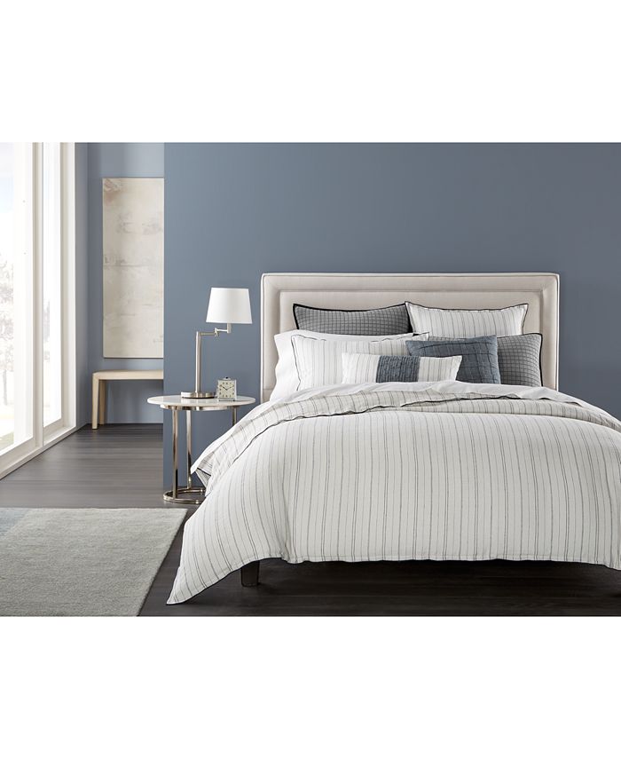 Hotel Collection CLOSEOUT! Linen Ticking Stripe Full/Queen Duvet Cover