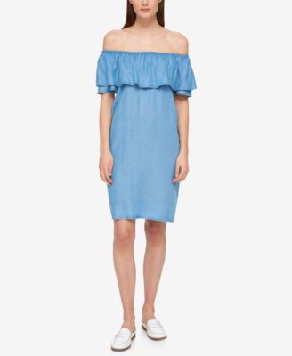 Tommy Hilfiger - Ruffled Off-The-Shoulder Dress