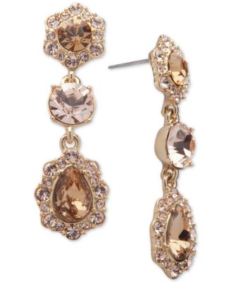 Givenchy - Crystal and Pav&eacute; Triple Drop Earrings