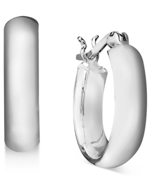 Giani Bernini Sterling Silver Round Flat Hoop, 5/8