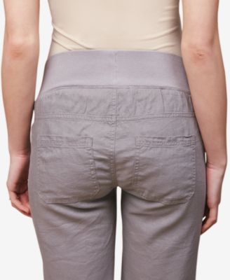 Motherhood Maternity Linen-Blend Wide-Leg Pants