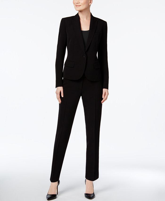 Anne Klein Missy & Petite Executive Collection Single-Button Pantsuit ...