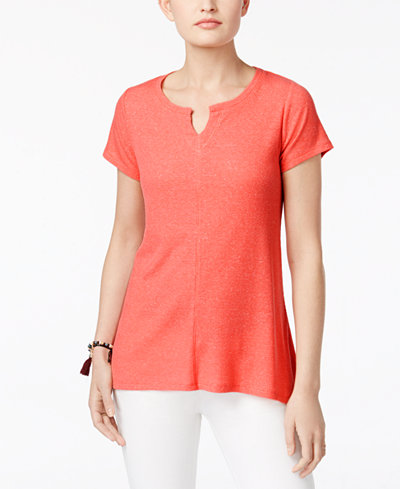 Style & Co Ribbed High-Low T-Shirt, Only at Macy's