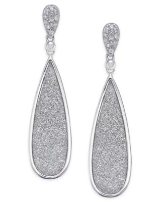 Diamond Glitter Drop Earrings (1/5 ct. t.w.) in Sterling Silver