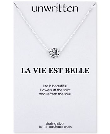 Unwritten Sunflower Pendant Necklace in Sterling Silver Macy s