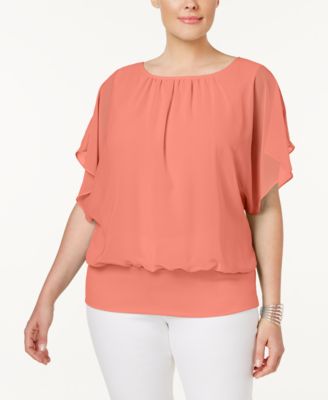 plus size banded bottom blouses