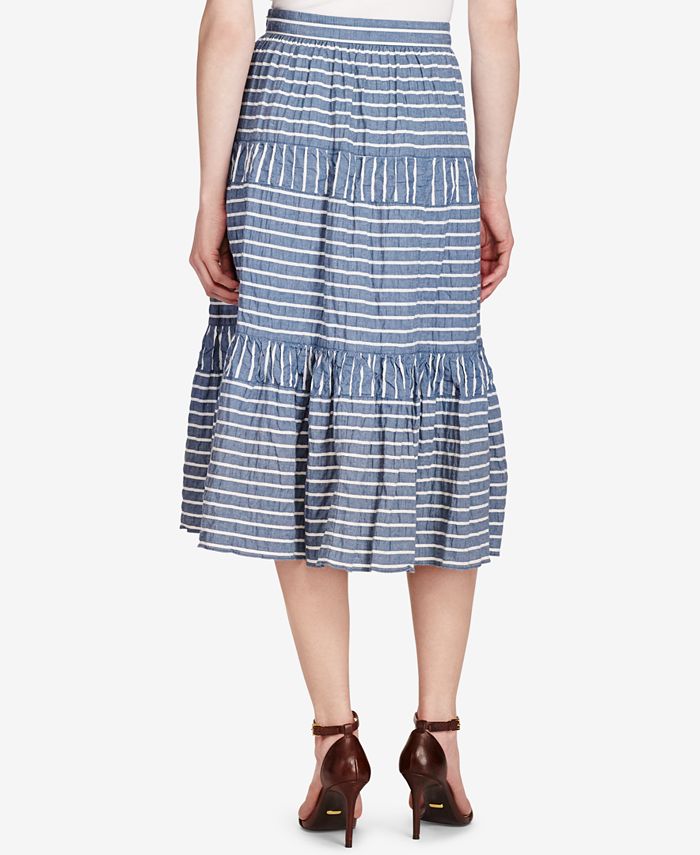 Lauren Ralph Lauren Petite Striped Midi Skirt - Macy's