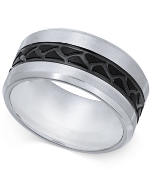 Sutton by Rhona Sutton Men-s Stainless Steel Tire Tread Ring