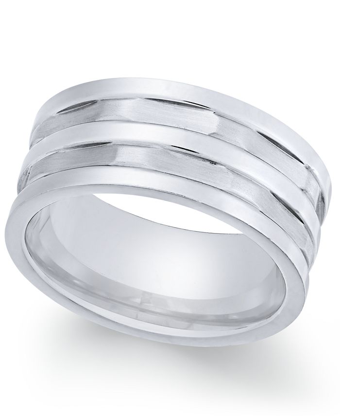 Sutton by Rhona Sutton - Men's Stainless Steel Multi-Row Cut Band