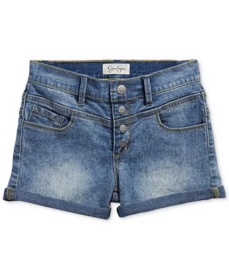 Jessica Simpson Double Button-Fly Denim Shorts, Big Girls (7-16 ...