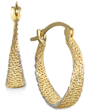 image of Textured Hoop Earrings in 10k Gold