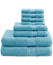 Sobel Westex Traditional 6 Piece Cotton Bath Towel Set, Blue 