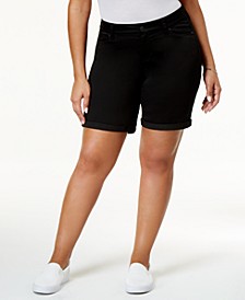 Trendy Plus Size  Denim Bermuda Shorts