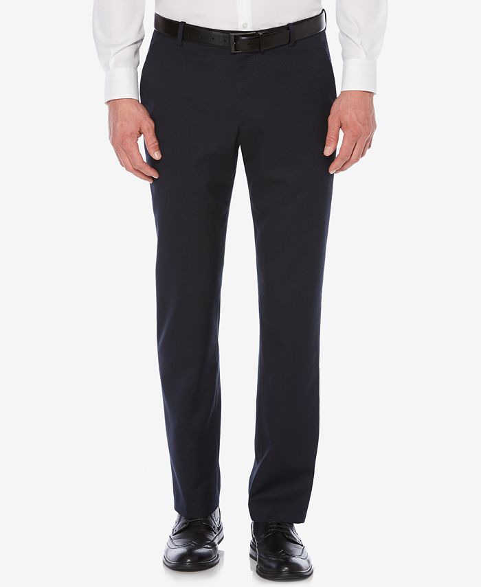 Perry Ellis Men's Classic-Fit Textured Flat-Front Pants - Macy's